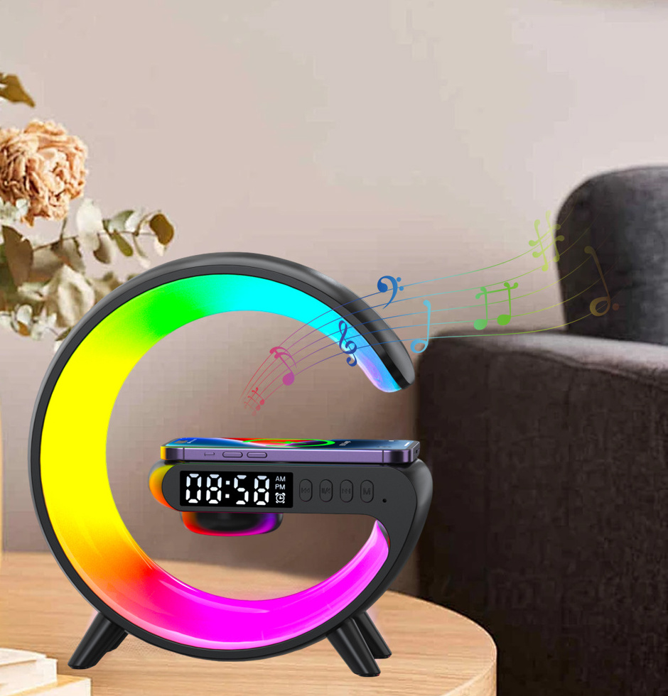 LED Light G6 RGB G Shaped Bluetooth Speaker Bluetooth Speaker with Mobile Phone Wireless Charger