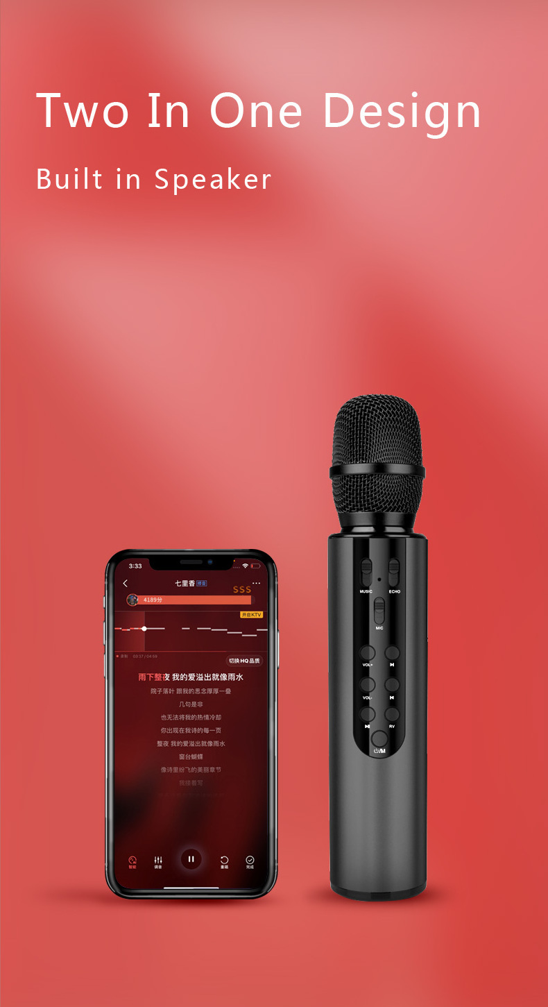 New Handheld Wireless Condenser Dynamic Microphone Portable Kids Karaoke Mic Music Player Recorder Ktv for Stage Performance