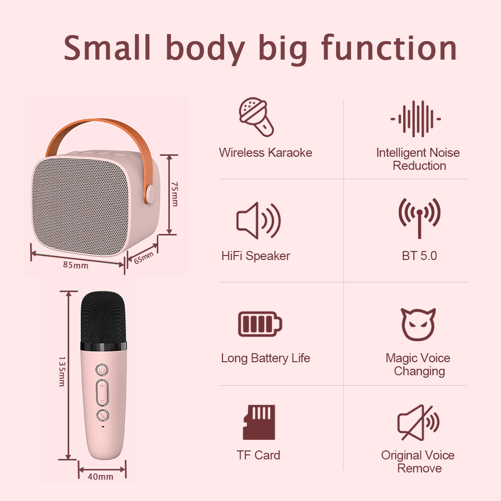 Portable wireless with speaker mini radio speaker music party box outdoor mic karaoke music set for kids