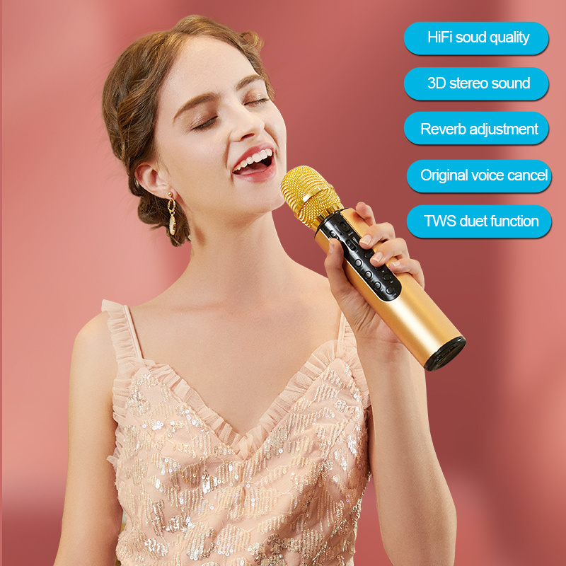 New Handheld Wireless Condenser Dynamic Microphone Portable Kids Karaoke Mic Music Player Recorder Ktv for Stage Performance