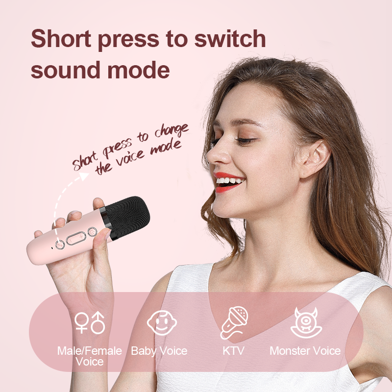 Mini Portable Wireless Mic Magical Voice Party Box Small Kids Karaoke Machine bluetooth speaker With Microphone Home singing