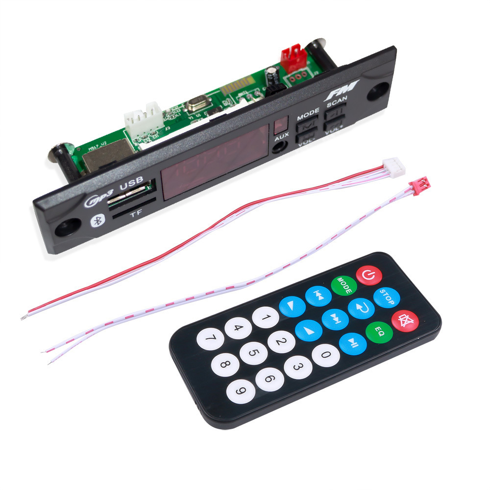 Wireless Decoding Board Module BT5.0 TF/USB/FM MP3 Player 5V 12V Module MP3 Decoder Board Remote Board