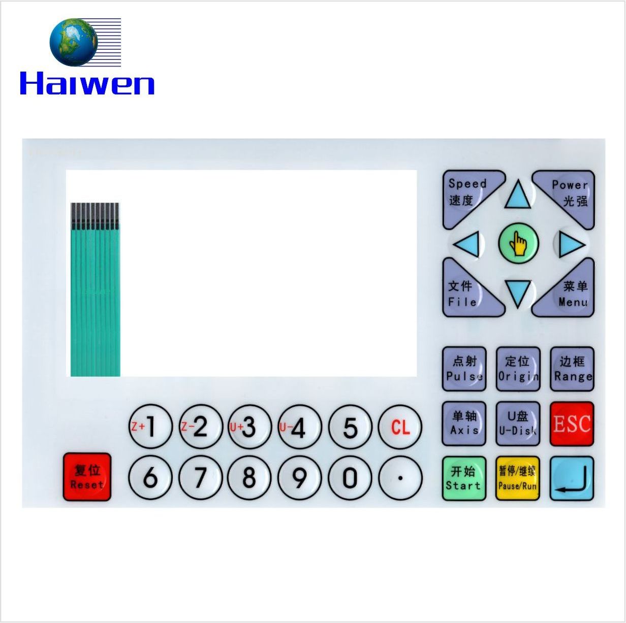 OEM Graphic Overlay Embossed Button for Telecommunication Equipment Custom Membrane Switch Keypad Panel Keyboard