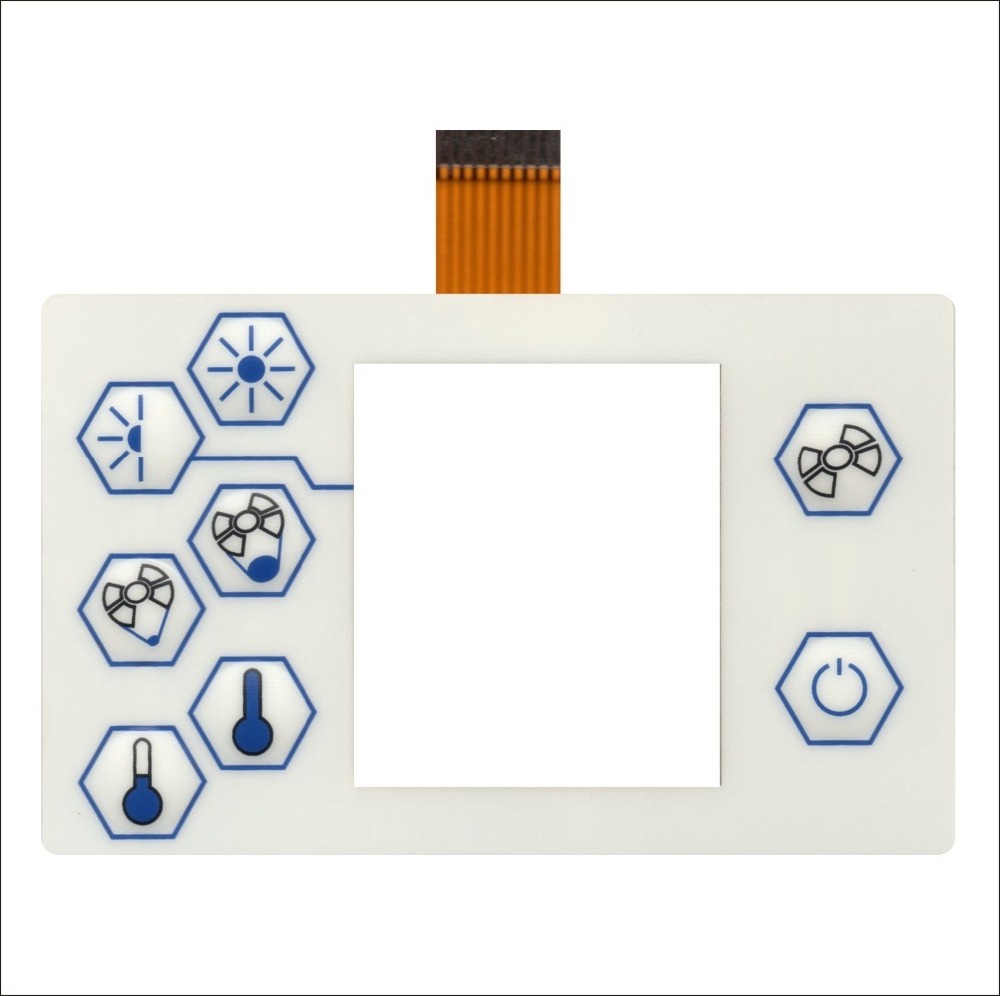 OEM Graphic Overlay Embossed Button for Telecommunication Equipment Custom Membrane Switch Keypad Panel Keyboard