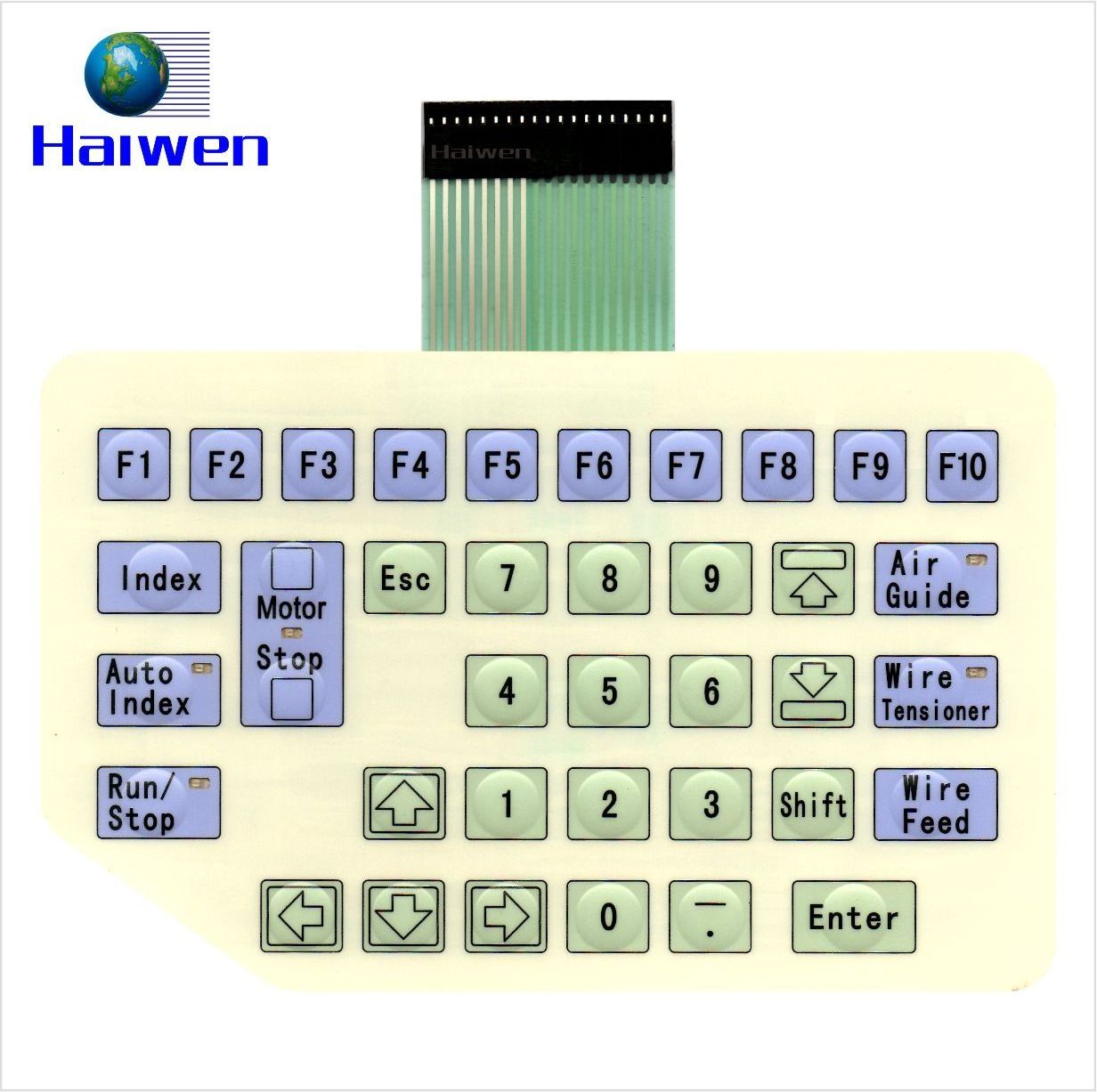 OEM Graphic Overlay Embossed Button for Telecommunication Equipment Custom Membrane Switch Keypad Panel Keyboard