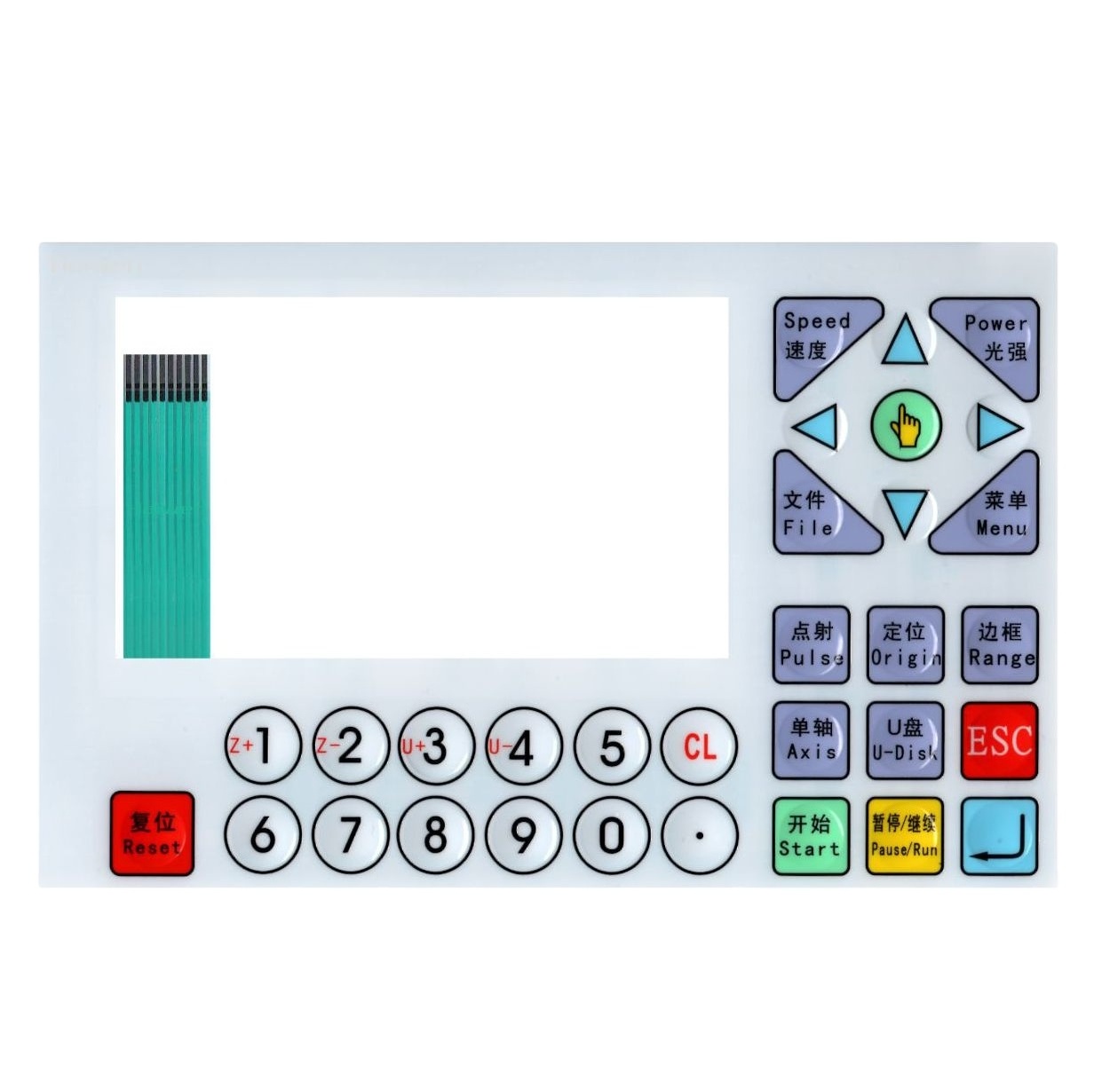 Matrix Membrane Keypad Manufacturer With 3M Adhesive And LCD window