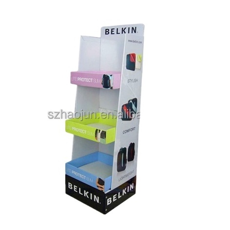 Supermarket Belkin Computer Bags Cardboard Floor Display Shelf