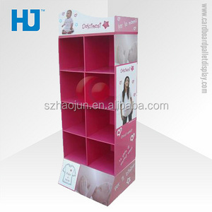 Customized Portable Clothes Shop Promotional Corrugated Cardboard Exhibition Display Stand for T-Shirt