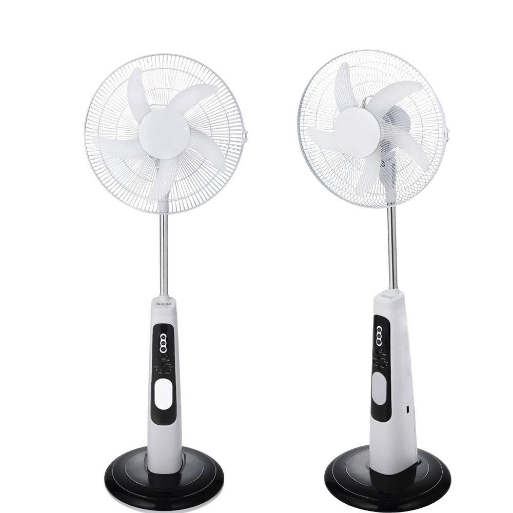 ROCH Supplier Ventilador Rechargeable Fan Solar Power Rechargeable Fan with Led Light 16 Inch Electric Oscillating Stand Fan