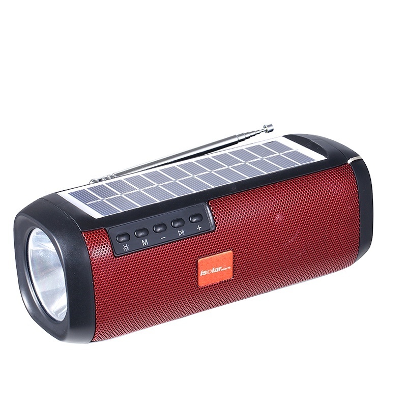 Accept Custom Solar speaker Super Bass Subwoofer bt speaker Solar Energ LED Flashlight Speaker