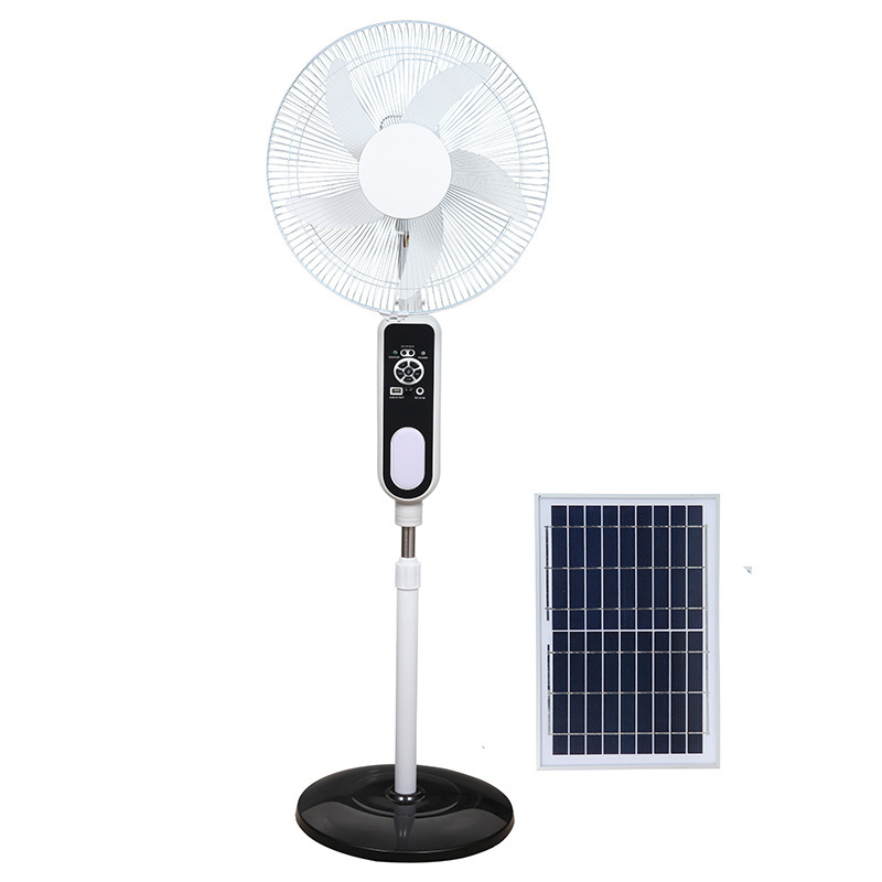 JMD Supplier 16 18 inch Ventilado Good Price Portable Electric Fan with Solar Panel Power Battery Rechargeable Standing Fan