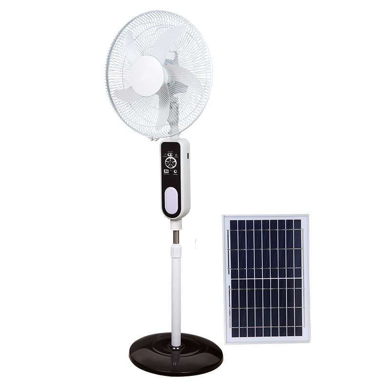 JMD Supplier 16 18 inch Ventilado Good Price Portable Electric Fan with Solar Panel Power Battery Rechargeable Standing Fan