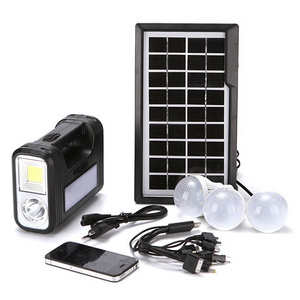 Best Seller Gd 8017 Emergency  Light Home Power Panel Torch Small Solar System Kit Camping Lantern Power Bank For Mobile Phone