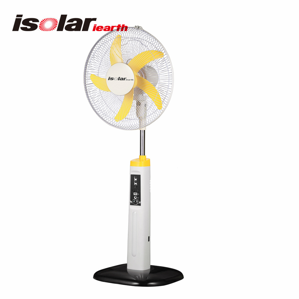 16 Inch 12V DC Solar Fan Solar Powered AC DC Rechargeable Fan Price Cheap Stand Solar Fan with Panel and LED Light