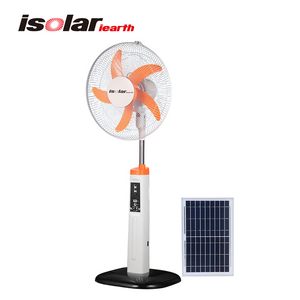 16 Inch 12V DC Solar Fan Solar Powered AC DC Rechargeable Fan Price Cheap Stand Solar Fan with Panel and LED Light