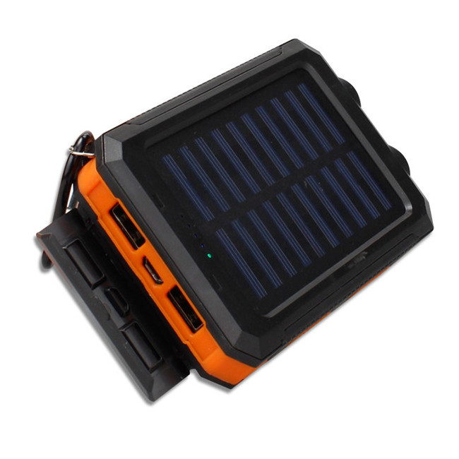 High-tech latest outdoor emergency products waterproof charging treasure solar panel charging 20000mah power battery