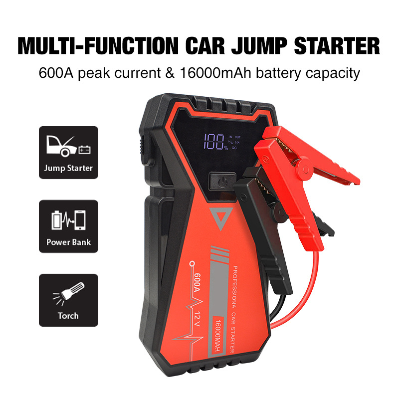 12v Car Jump Starter 26000mah Power Bank Vehicle Booster Starting Device Emergency Tool 1500a Jump Start Gasoline Diesel Engine