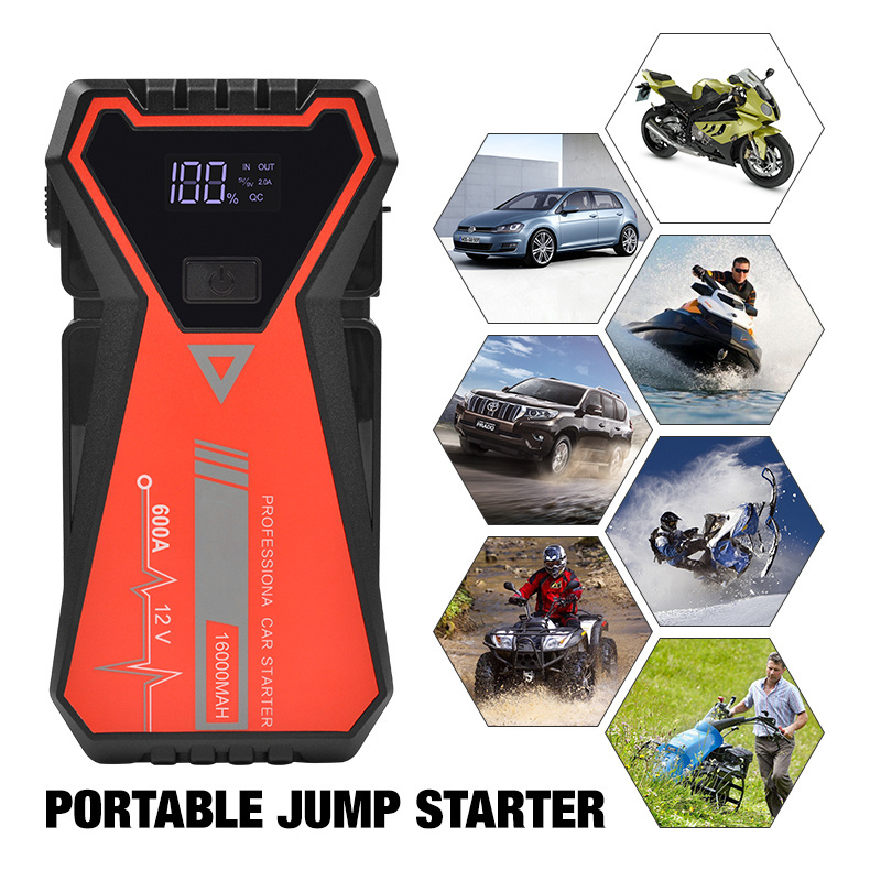 12v Car Jump Starter 26000mah Power Bank Vehicle Booster Starting Device Emergency Tool 1500a Jump Start Gasoline Diesel Engine