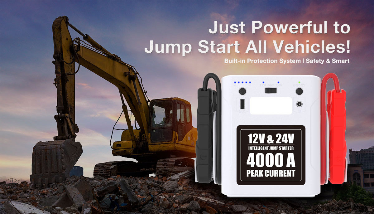 High Power Car Jumper Starter 56000mah Power Bank Peak 4000A 12V/24V Battery Booster Portable Power Station Jump Starter