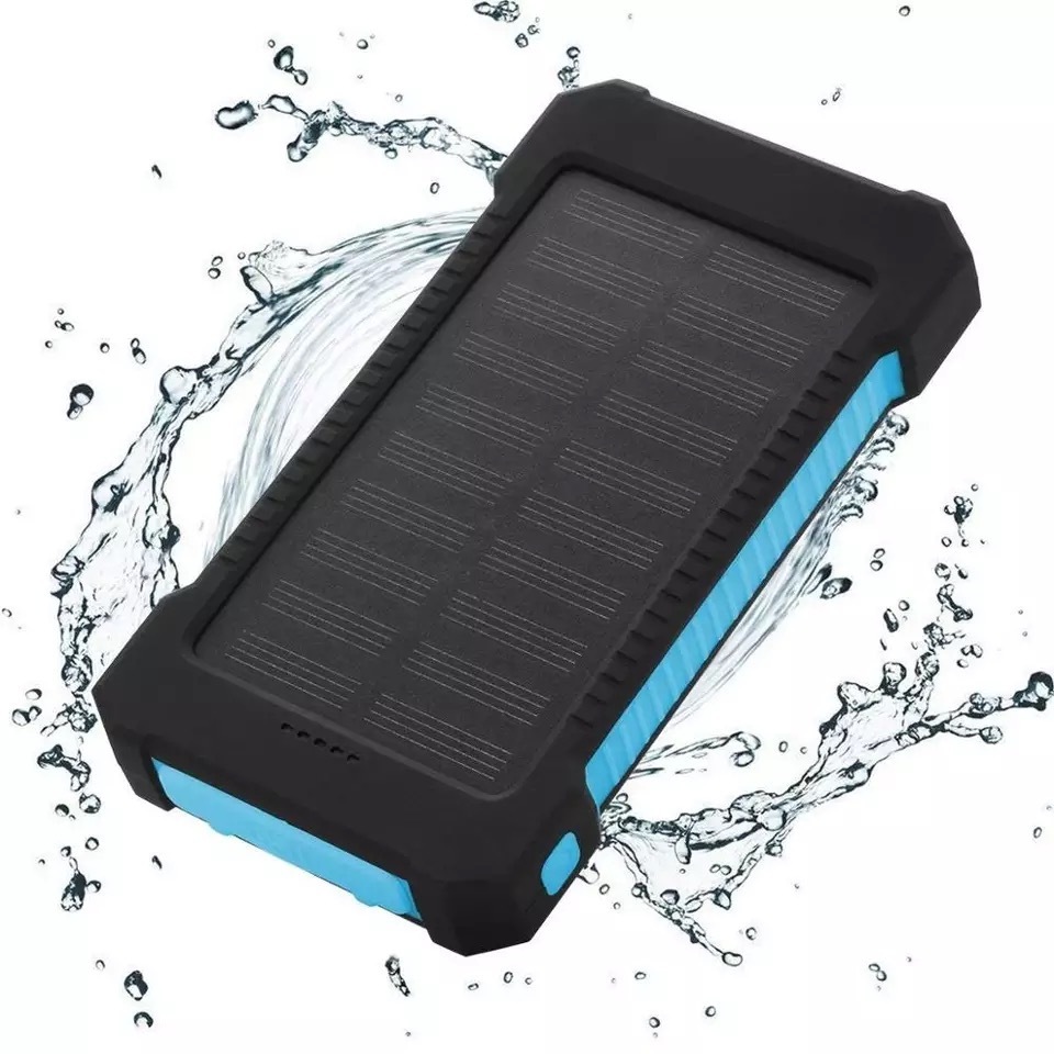 Waterproof Portable Solar Power Pack 20000mAh Battery Bank Solar Panel Charger With LED Flashlight And Dual USB