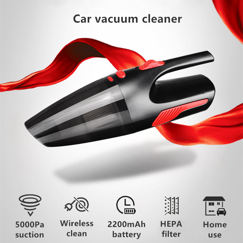 Mini 12V Wet Dry Car Vacuum Cleaner Wireless handheld car vacuum cleaner with LED Lights for Car Office Home Cleaning