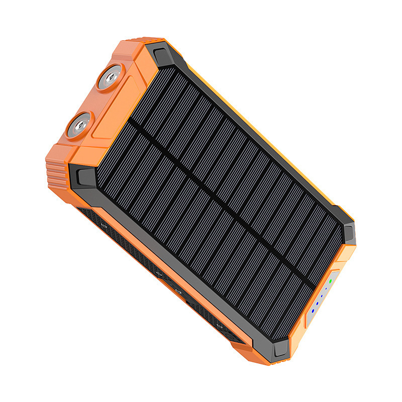 Portable Solar Charger 5V3.1A,18W PD QC 3.0 Dual 2 USB,LED Flashlights Port Strong LED IPX7 Flashlight,Waterproof, Dustproof,