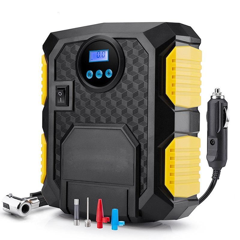 Newest Wired digital auto stop 12V DC mini portable car air pump compressor inflators bike motorcycle car tire inflator