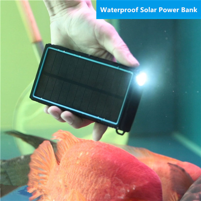 20000mah  Solar Power Bank With 2 USB Port 1 Flashlight For Portable Power Bank