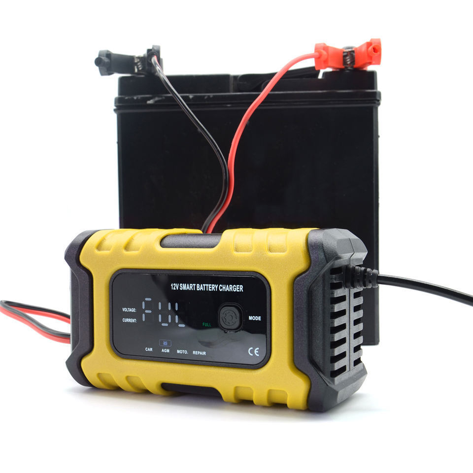 Portable 12V 6A Smart Battery Charger Trickle Charger for Car,&Motorcycle AGM Gel SLA Wet Sealed Lead Acid Battery Charger