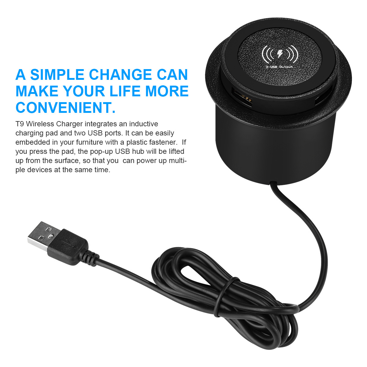 Fast Charging Furniture Embedded Desktop Wireless Charger 15W 10W 7.5W 5WUniversal For iphone and Android Mobile Phone