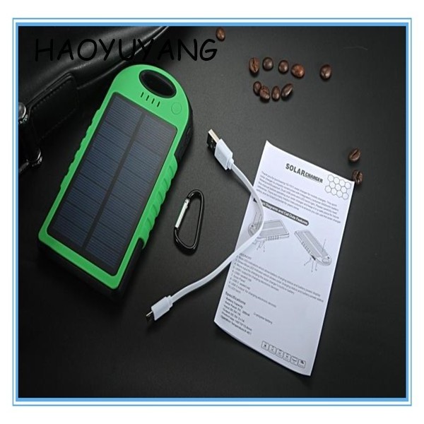 Mini Solar Power Bank 5000mah Solar Charger Dual USB External Portable