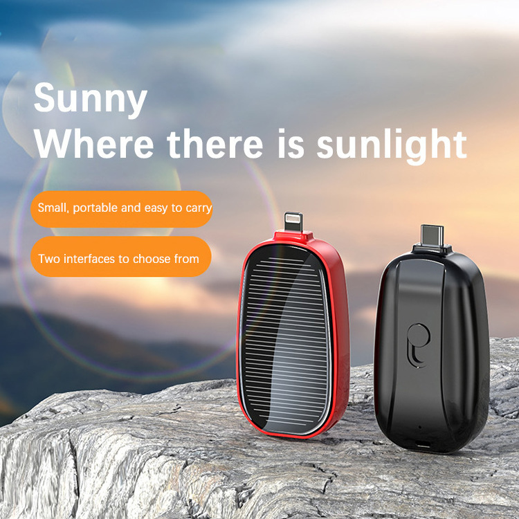 Portable Cell Phone Charging Small Capsule Disposable Charger One Use Emergency Solar Power Bank With Type C Output Plug