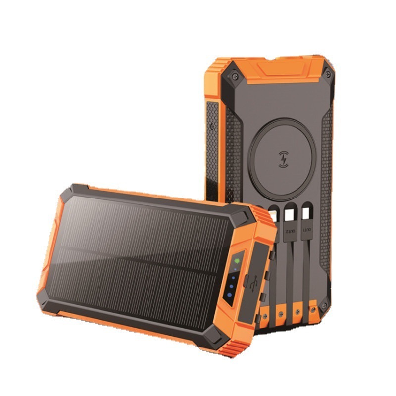 Portable Solar Charger 5V3.1A,18W PD QC 3.0 Dual 2 USB,LED Flashlights Port Strong LED IPX7 Flashlight,Waterproof, Dustproof,