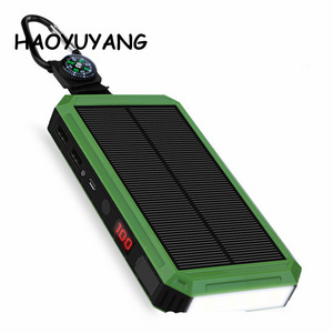 2024 External Battery Bank Solar Charger Power Bank 20000mAh With Led Torch Cigarette Lighter Solar Charger Outdoor Camping