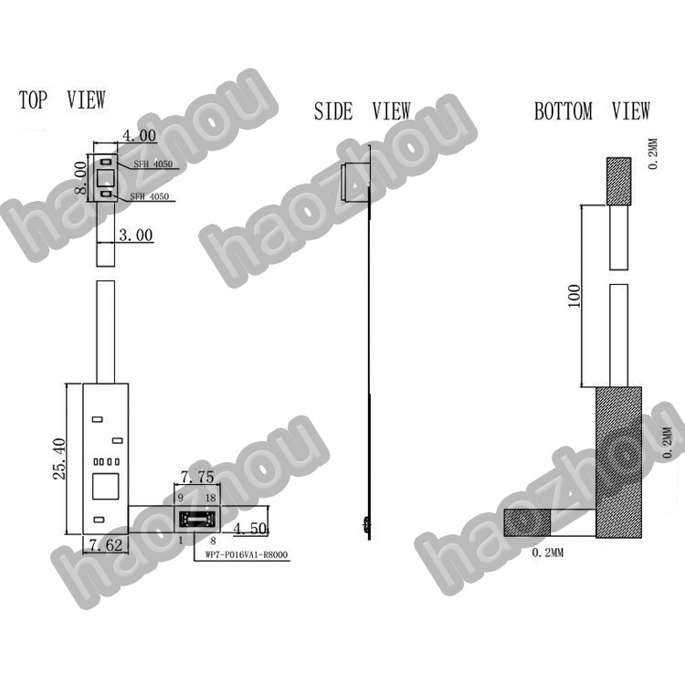 HZ OEM Low-Power OV6211 OmniVision HD CMOS Sensor 90degrees Wide angle Lens mini mipi Interface camera module 400*400