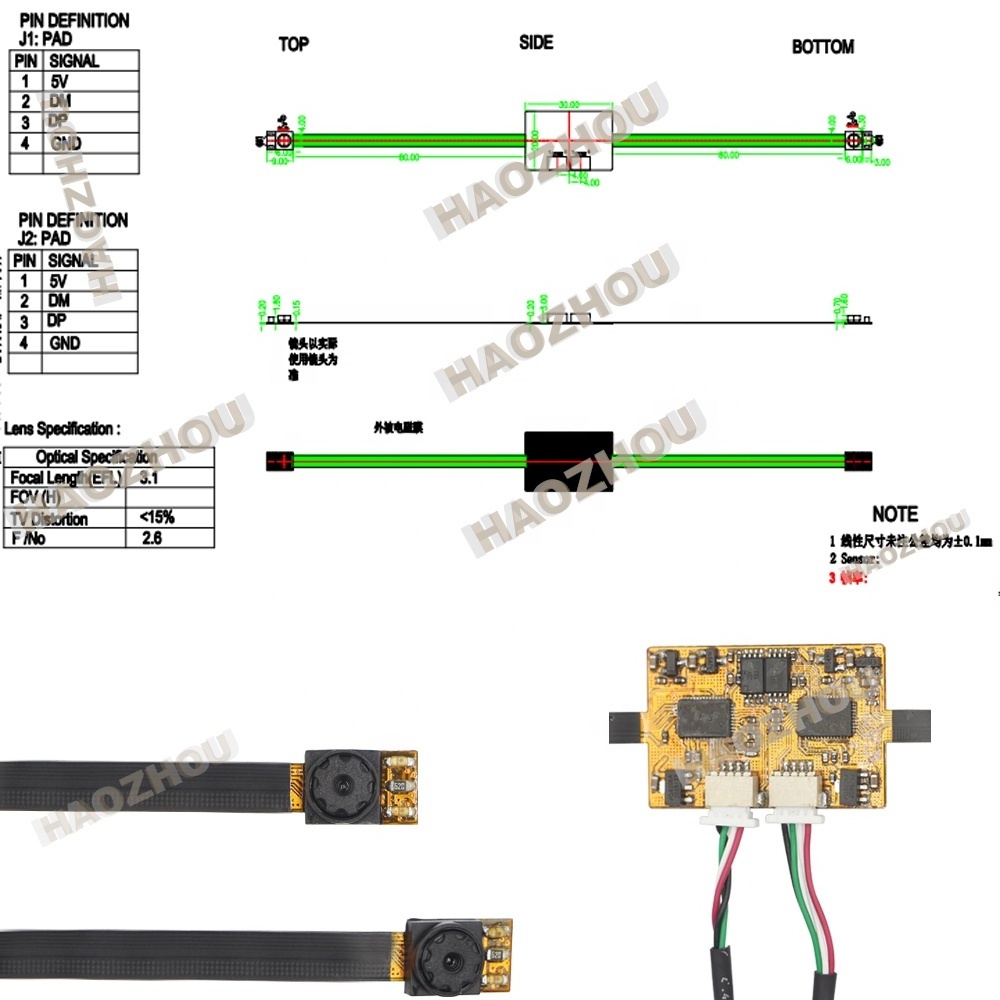 OEM Mini Dual Cameras Module USB Interface HD CMOS Cam 0.3MP 70 degrees OV6211 OmniVision Spi Camera Module 400*400