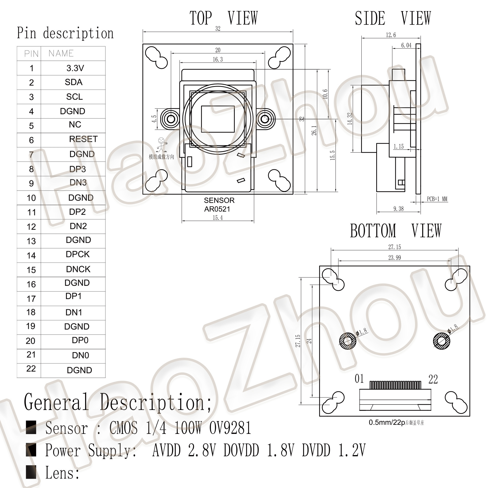 Factory Price 1080P 60FPS Global Shutter Camera OV9281 Camera Module PC Multimedia Tablet USB MIPI Csi Camera Module