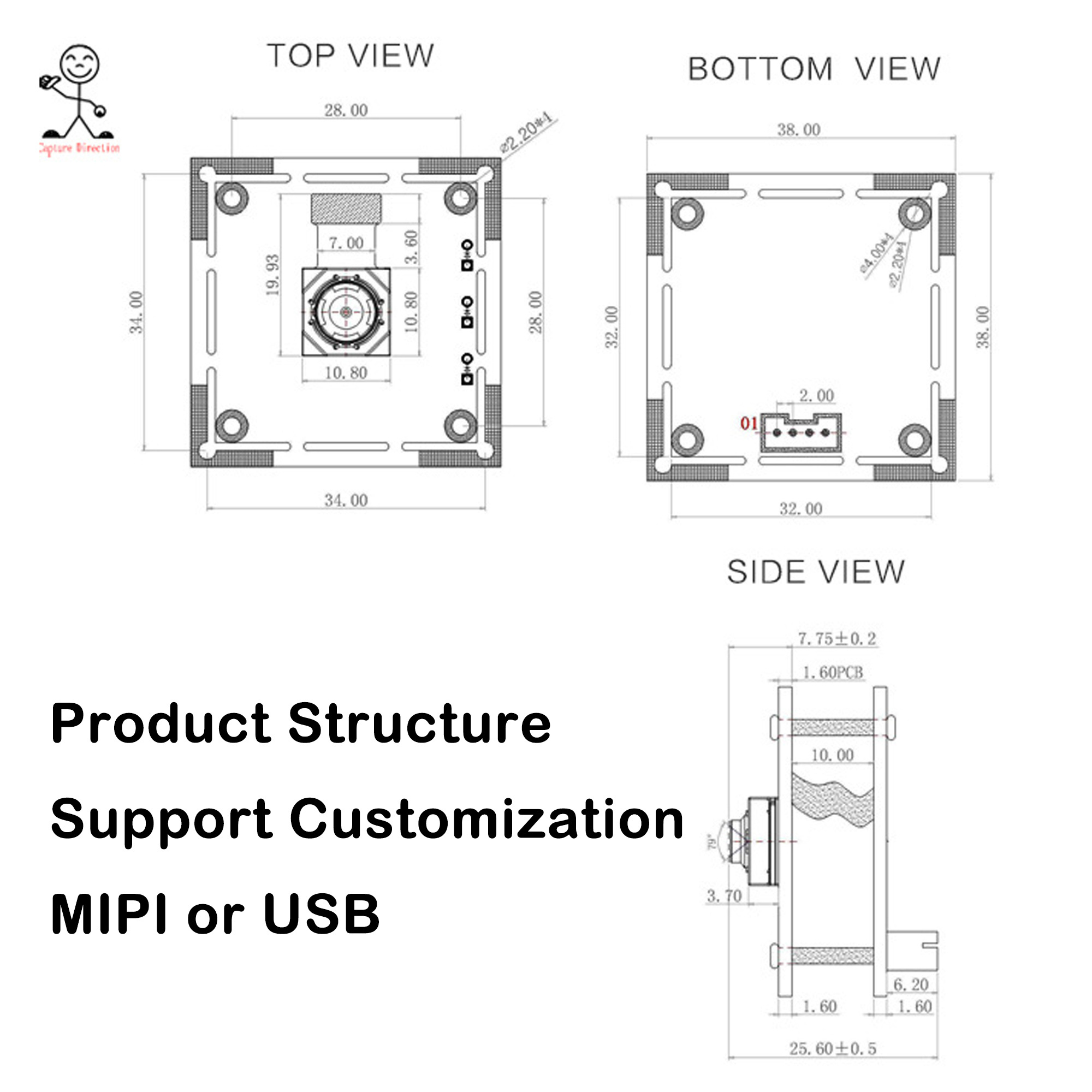 8000x6000 Auto Focus SDK S5KGM1 48MP OEM MIPI USB Interface CMOS Camera Modules Sensor 4K Mobile Phone Camera Module