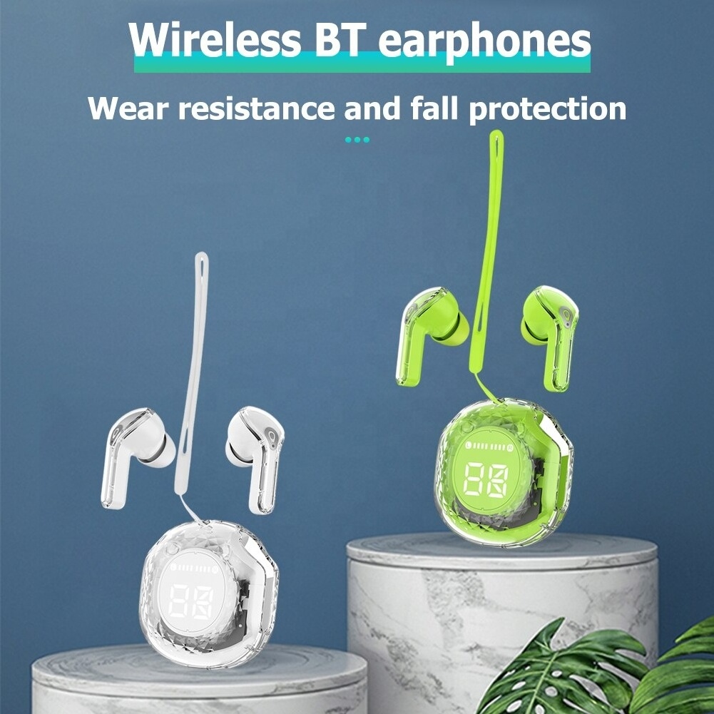 New  Transparent Fashion ENC Noise Canceling Bluetooth 5.3 Earbuds Wireless Bluetooth Headset Works With All Mobile Phones