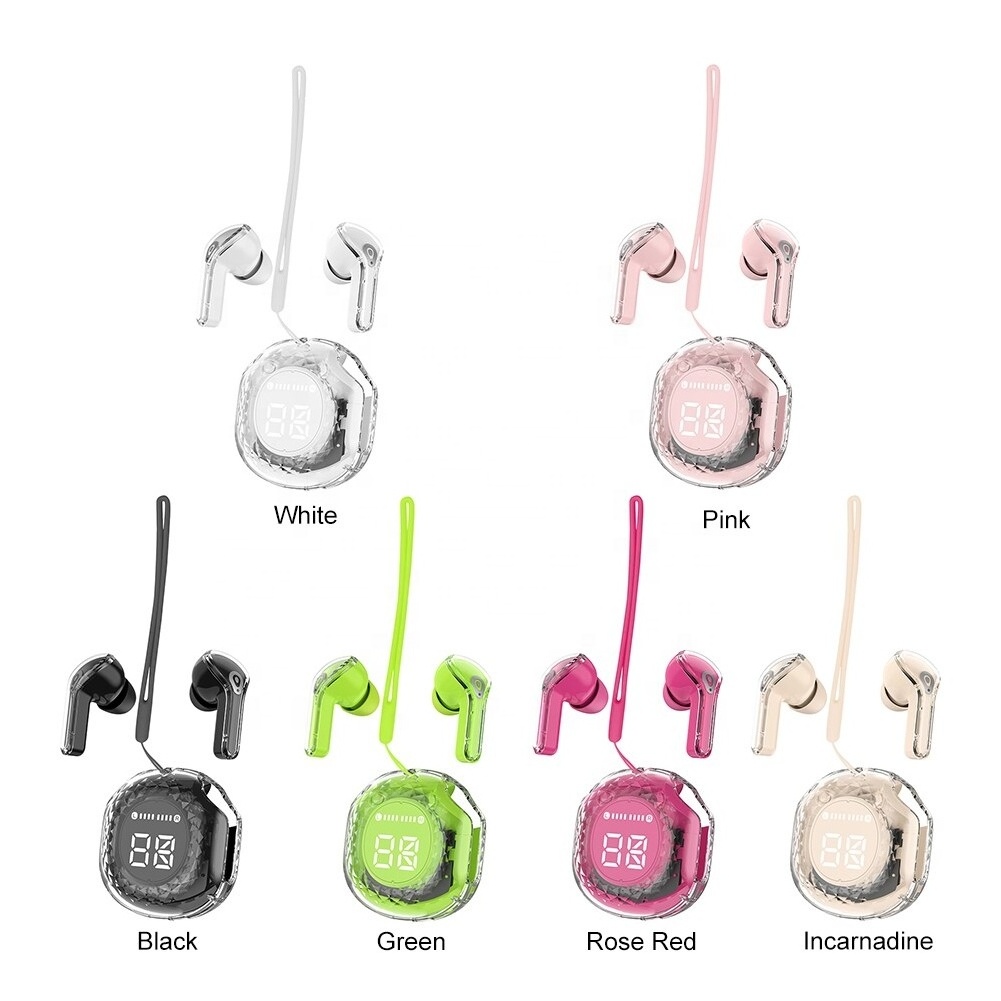 New  Transparent Fashion ENC Noise Canceling Bluetooth 5.3 Earbuds Wireless Bluetooth Headset Works With All Mobile Phones