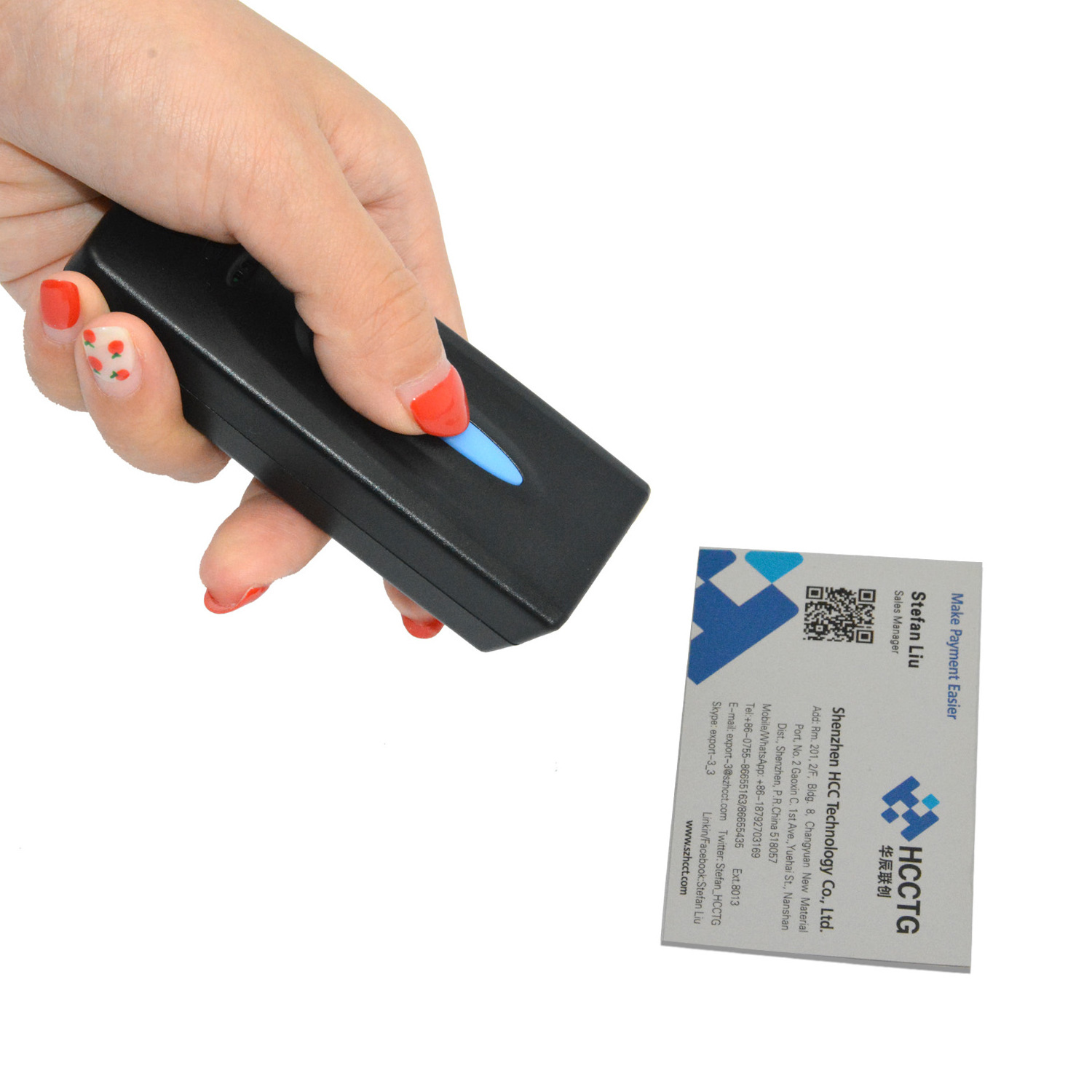 Wireless 2D Mini Size Bar Code Scanner Bluetooth USB Portable Barcode Reader for Inventory Library HM5-QM-B