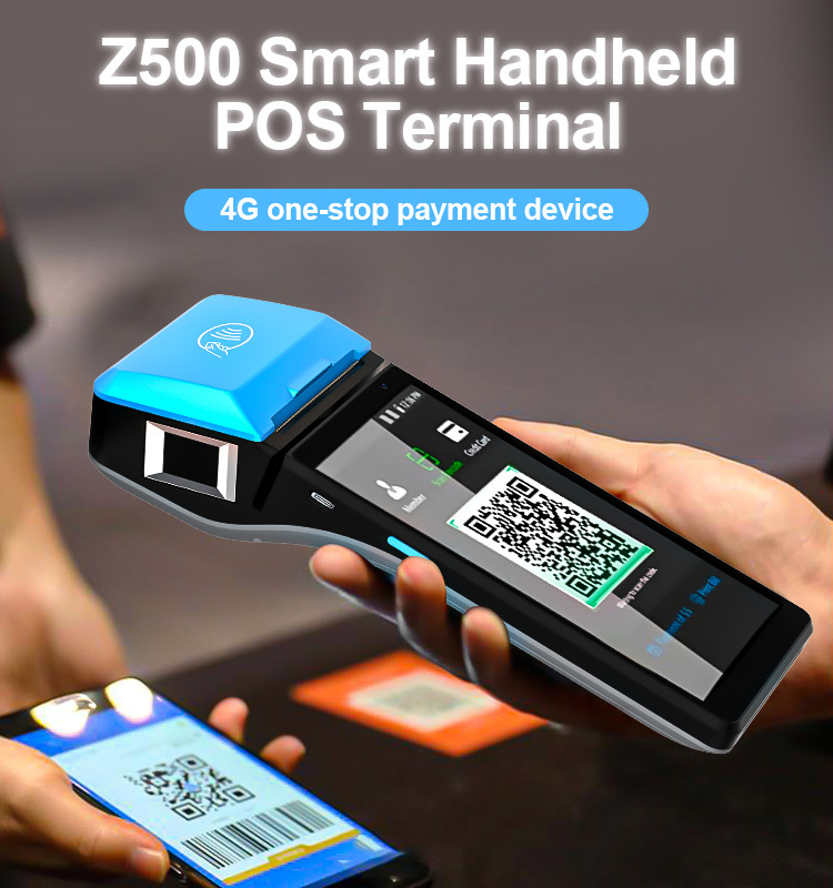 RFID QR Code Reader 4G Smart NFC Machine Mobile Terminal Android Bus Terminal Payment POS Manufacture Z500