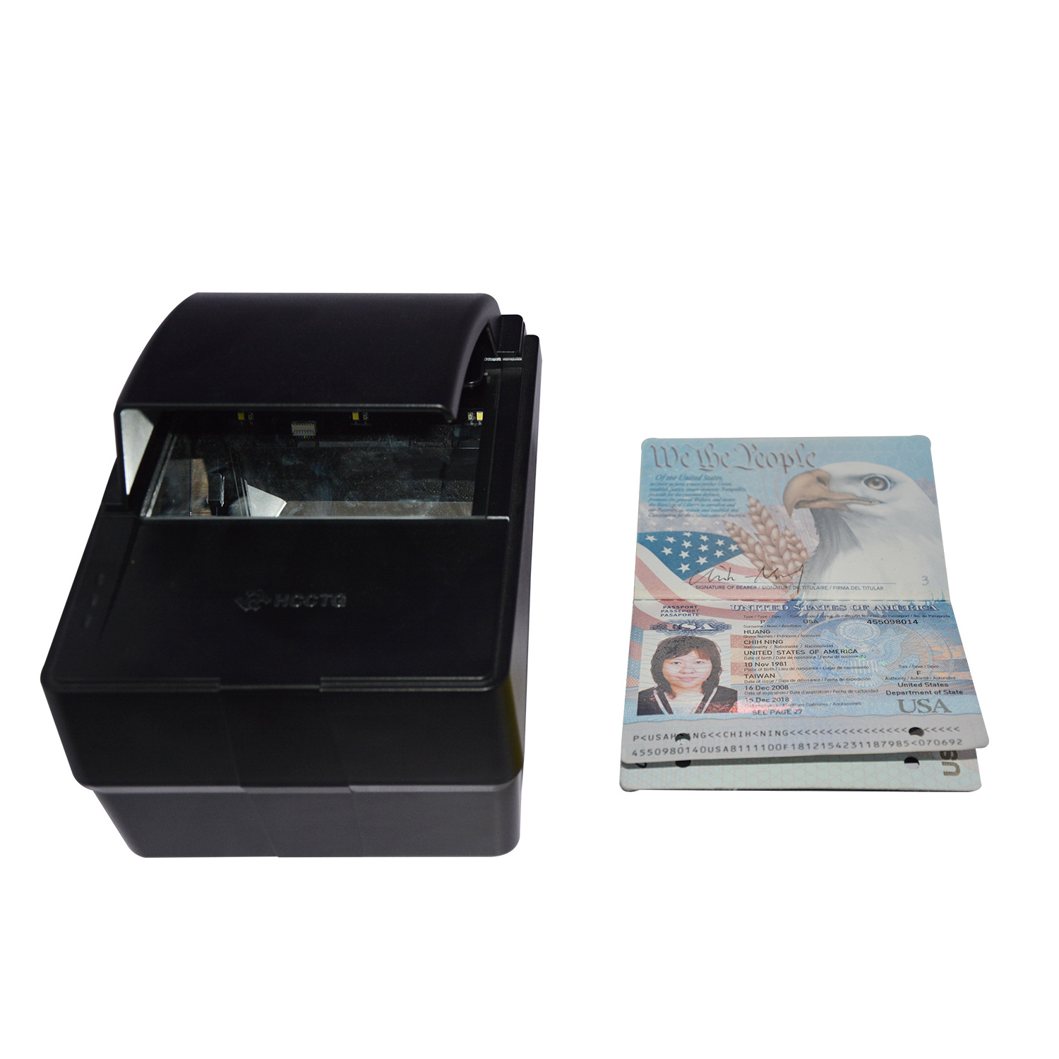 RFID Reading MRZ OCR Passport Scanner with Declining Platform PPR100A