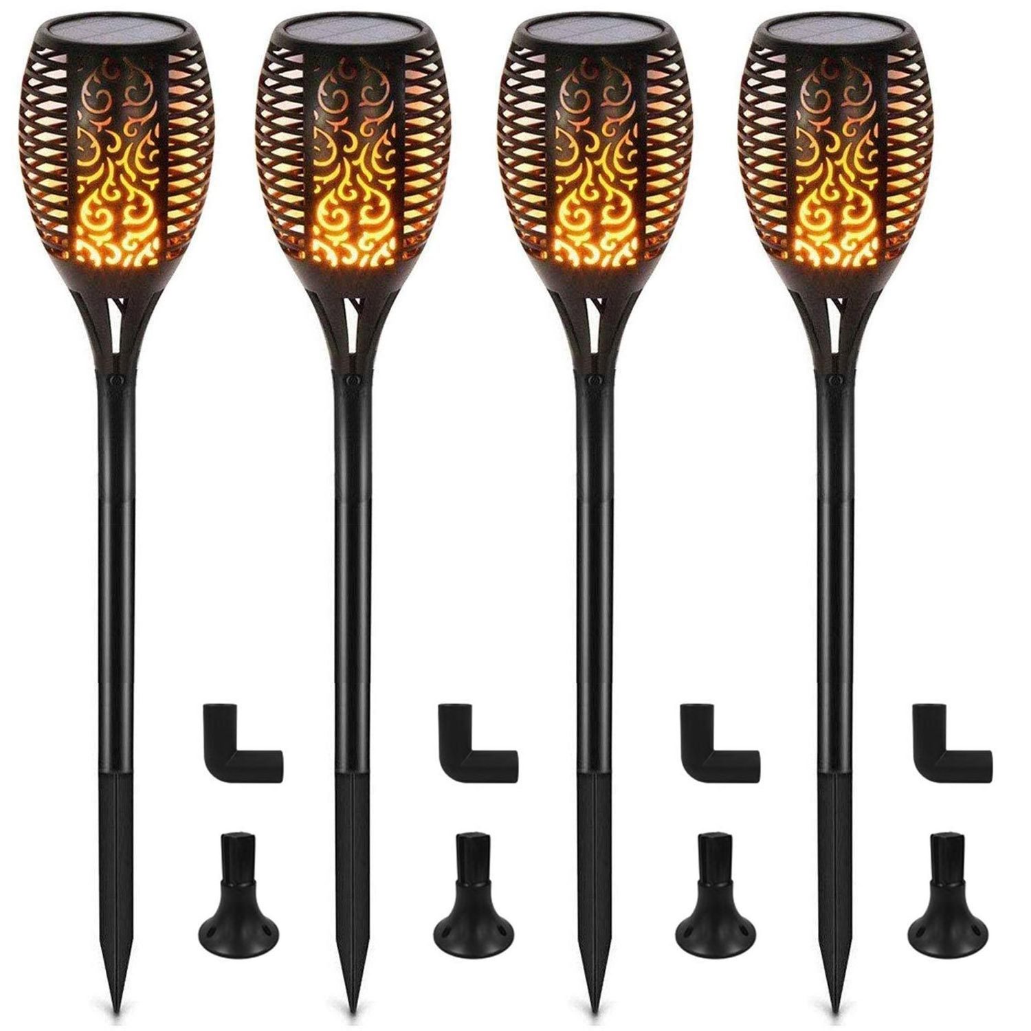 wireless fire shape decoration sola  light ip65 energy saving solar flame garden spike  lights for outdoor garden