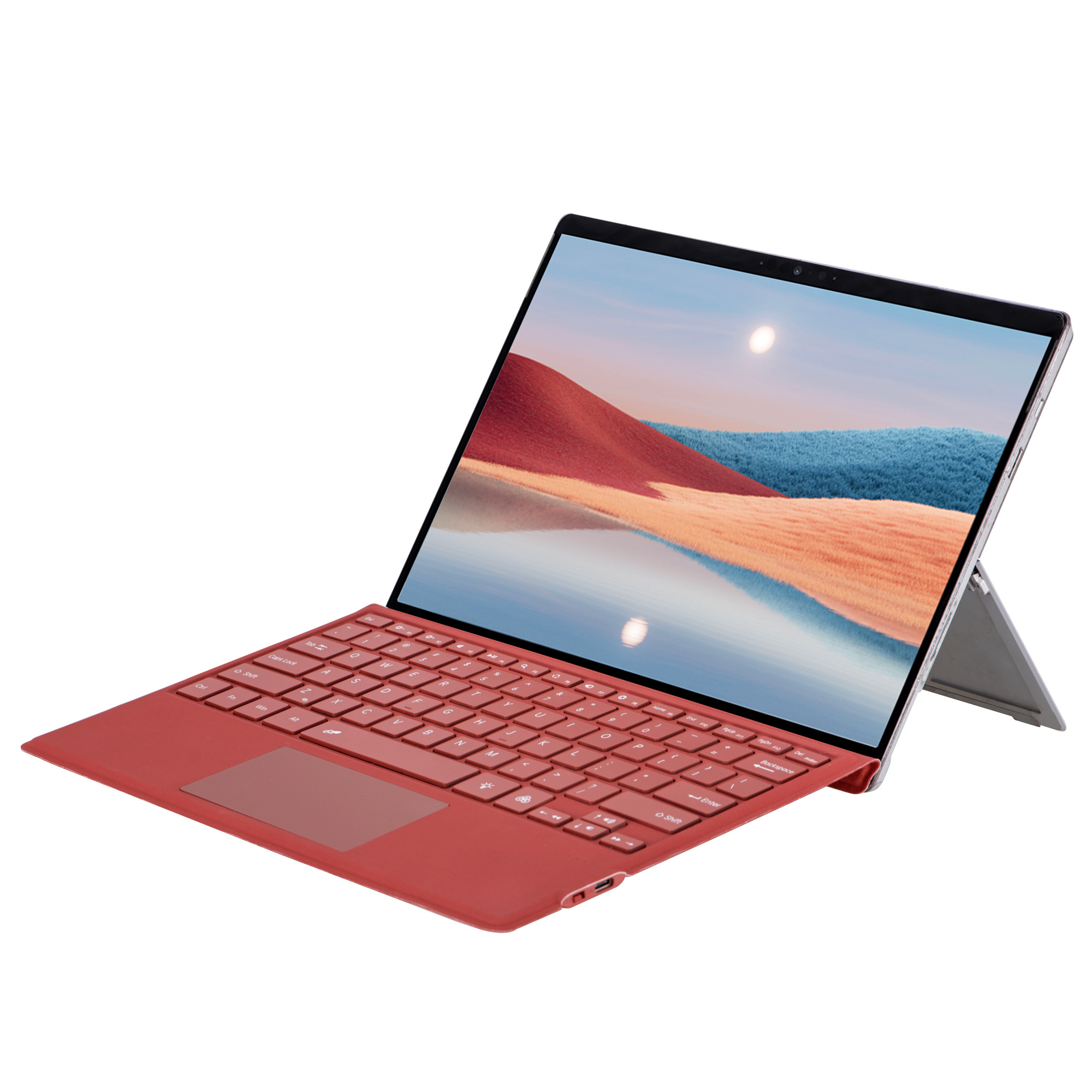 For Microsoft Surface Pro 7 Wireless Keyboard With Touchpad 7 Color Backlit Rechargeable And Detachable Keyboard