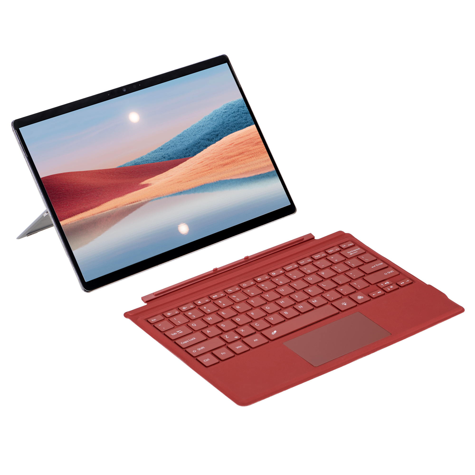 For Microsoft Surface Pro 7 Wireless Keyboard With Touchpad 7 Color Backlit Rechargeable And Detachable Keyboard