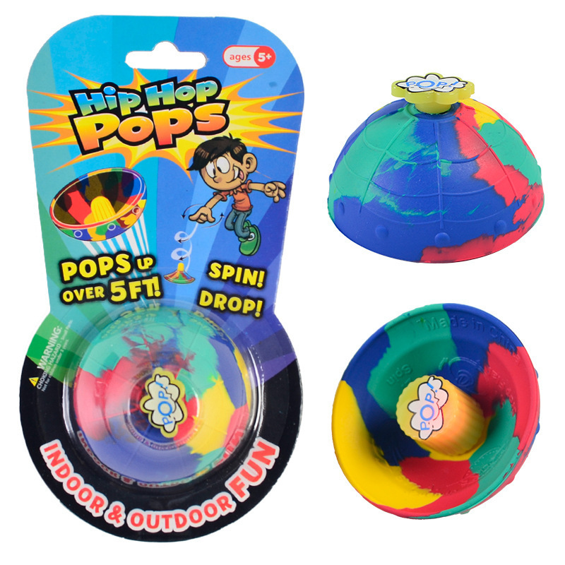 Hip Hop Pops Toys Colorful Bouncy Jumping Bowl Ball Hip Rubber Bouncing Ball for Kids