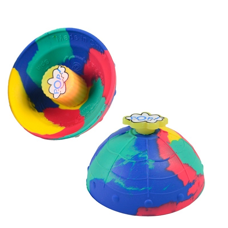 Hip Hop Pops Toys Colorful Bouncy Jumping Bowl Ball Hip Rubber Bouncing Ball for Kids