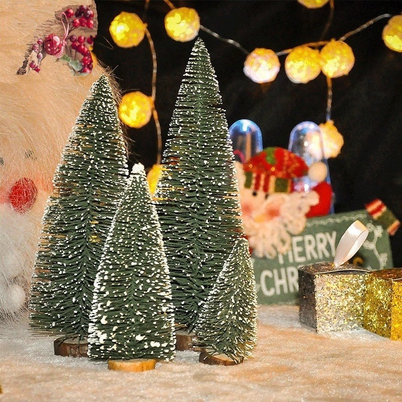 New Design xmas decoration pine needle flocked Artificial table Christmas Tree