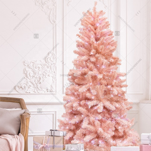 Customized high quality green white snow-falling black Artificial Christmas tree Artificial PVC PE Pink Christmas Tree